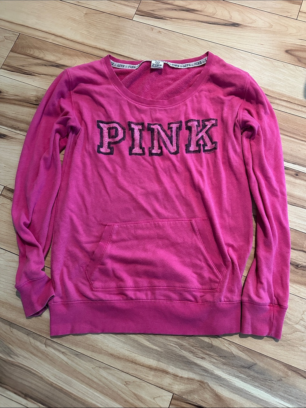 PINK Victoria's Secret Scoop Neck Pullover Sweater - Bright Pink